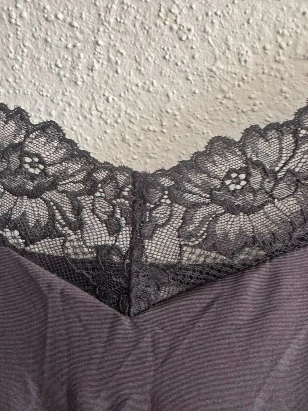 Joyspun Women’s Black Dreamy Soft Collection Lace Trim Knit Chemise Sleepwear XL